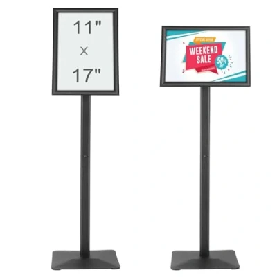 Image de VEVOR Porte Affiche 420 x 297 mm Présentoir sur Pied Angle Réglable Panneau d&#039;Affichage en Aluminium avec Base Métallique Stable et Feuille PVC Imperméable pour Menu Information Mariage Restaurant