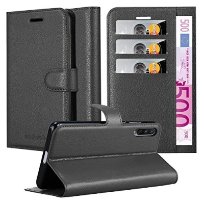 Afbeelding van Cadorabo Hoesje geschikt voor Xiaomi Mi A3 in PHANTOM ZWART Beschermhoes met magnetische sluiting, standfunctie en kaartvakje Book Case Cover Etui