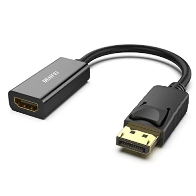 Afbeelding van Benfei DisplayPort naar HDMI 4K 30hz Zwart DP 1.2 to 1.4 Male Female