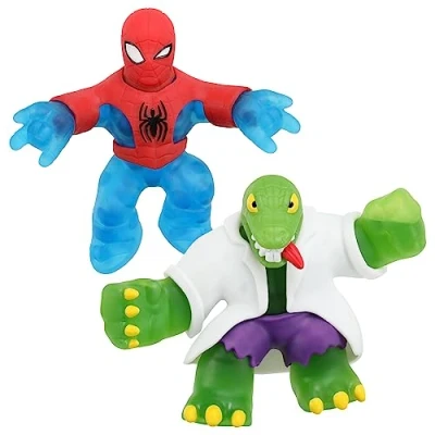 Afbeelding van Heroes of GOO JIT Zu Shifters Marvel set van 2 Spider Man vs Shifter Lizard minifiguren, x 11 cm flexibele helden: plet de kern en transformeer zijn kleverige