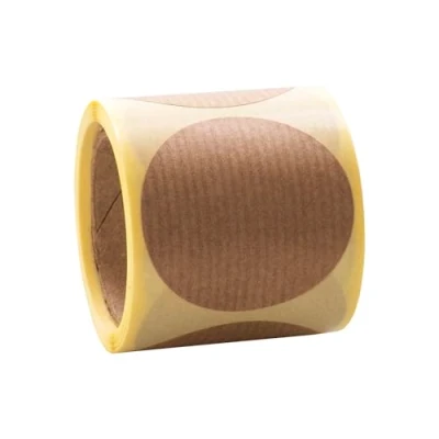 Afbeelding van MDlabels stickers, rond, geribbeld, 47 mm, natuurbruin, 100 stuks
