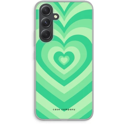 Afbeelding van Case Company® hoesje geschikt voor Samsung Galaxy A54 Hart Groen Soft Cover Telefoonhoesje Bescherming aan alle Kanten en Schermrand