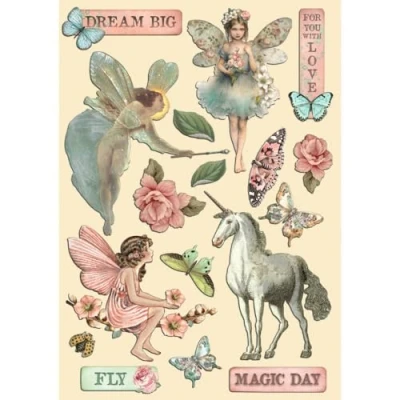 Afbeelding van Stamperia Wonderland Colored Wooden Shape A5 (KLSP163)