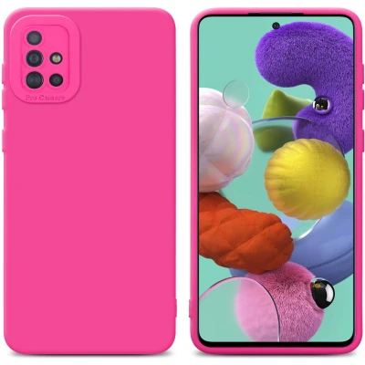 Afbeelding van Cadorabo Hoesje geschikt voor Samsung Galaxy A51 4G / M40s in Fluid HOTPINK Beschermhoes gemaakt van flexibel TPU silicone Cover Case