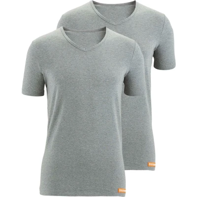Afbeelding van Bruno Banani Kurzarm 2ER PACK Hemd, Heren, Maat: Large, Grau melange