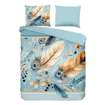 Afbeelding van Pure Dekbedovertrek &quot;veren/ oosters&quot; Aqua (240x200/220 cm) Microfiber