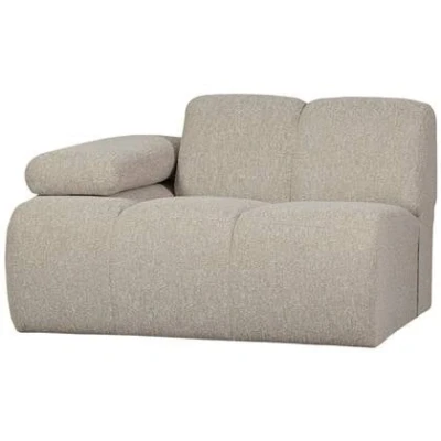 Afbeelding van WOOOD 1 zits bank met arm links Mojo Bouclé Beige 74x120x97 cm