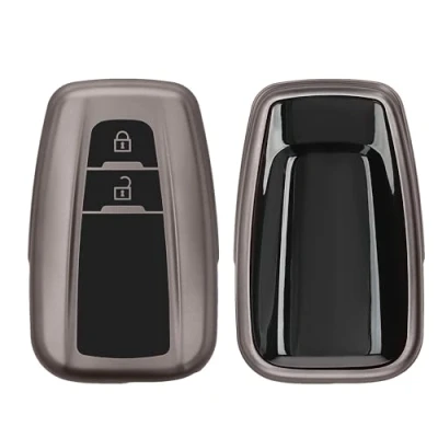 Afbeelding van kwmobile autosleutel hoesje geschikt voor Toyota 2 knops Smart Key hoes TPU behuizing Beschermende auto sleutel case Sleuteletui in mat zwart /