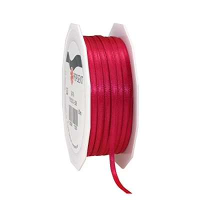 Afbeelding van PRÄSENT Magenta, 50 m verpakking, 0,3 cm breed, decoratie en handwerk, decoratief lint voor geschenken, alle gelegenheden, polyester, 3 mm tot