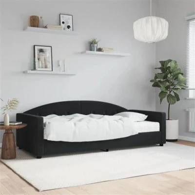 Afbeelding van vidaXL Slaapbank met matras 90x200 cm fluweel zwart