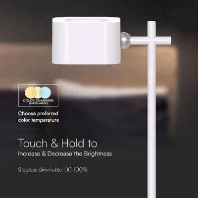 Afbeelding van V TAC VT 10115 W Tafellampen Oplaadbare IP20 Wit 3 Watt 300 Lumen 3IN1