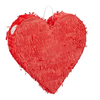 Afbeelding van Relaxdays pinata hart volwassenen kinderen vrijgezellenfeest leeg rood