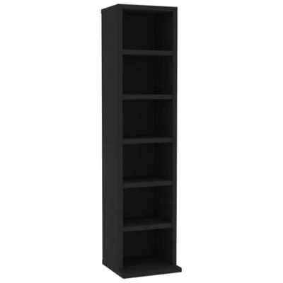 Afbeelding van Cd kast 21x20x88 cm bewerkt hout zwart