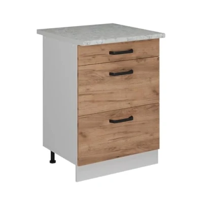 Afbeelding van Vicco Keukenkast met lade R Line Goldkraft eiken 60 cm AP marmer