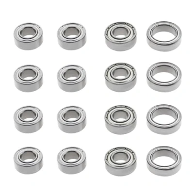Afbeelding van LT Easiyl Lot de 16 roulements à billes en acier pour châssis RC 10 x 5 4 mm 11 12 8 3,5 Compatible avec le kit réparation roulement TT 02