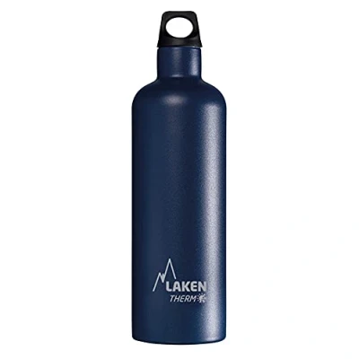 Afbeelding van Laken toekomstige roestvrijstalen thermische fles 18/8 en vacuümisolatie met dubbele muur, blauw, 750 ml