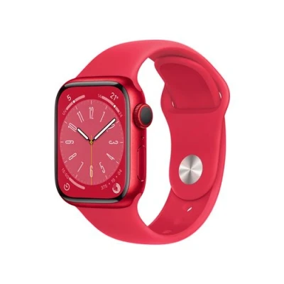 Afbeelding van Apple Watch Series 8 4G 41mm Rood (Rode Siliconenband)