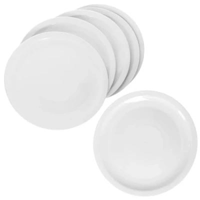 Afbeelding van MamboCat Bianco Pizzaplaat 6 stuks, Ø 30,5 cm, voor personen, grote witte pizzaborden van porselein, pizza of het serveren, platte bord XL