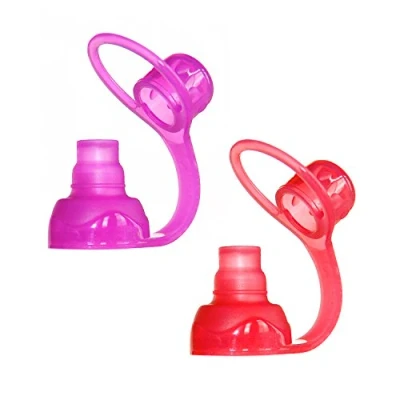 Afbeelding van ChooMee SoftSip Bestek voor voedselzakken, 100% siliconen, 2 CT rood, paars