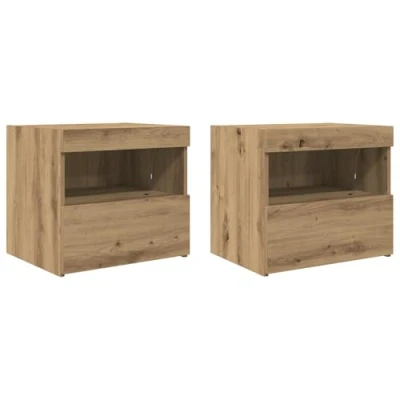 Afbeelding van vidaXL Nachtkastje Artisan eiken Bewerkt hout Middelgroot