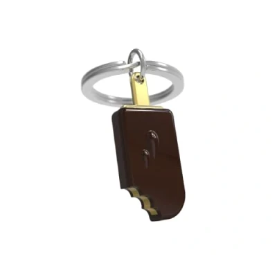 Afbeelding van Metalmorphose sleutelhanger Ijsje Bruin met goud / Metaal