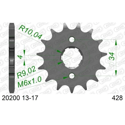 Afbeelding van Afam Stalen Voortandwiel 12 tanden KTM SX85 2004 2024 Husqvarna TC85 2014 GasGas MC85 2021 428