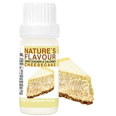 Afbeelding van ALPHAPOWER FOOD Natuurlijk voedselaroma cheesecake I vloeibaar smaakdruppels en zoetstof zonder suiker, 1 x 10 ml heerlijke smaak, veganistische vloeibare zoete smaak druppels, flavour drops