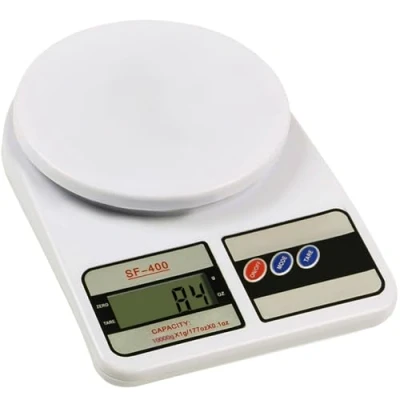 Afbeelding van Digitale keukenweegschaal, hoge precisie, 10 kg, lcd display, 1 g, tarra functie, wit, 24174