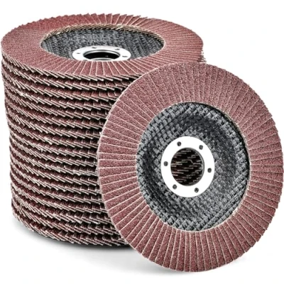 Afbeelding van HATANSE Set van 10 lamellenschijven Ø 125 mm x 22 mm, korrel 80 slijpschijven voor haakse slijper polijstmachine