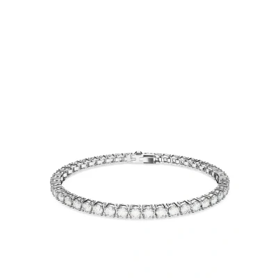 Afbeelding van Swarovski dames RE MATRIX BRACELET S WHI/RHS L in de kleur Zilver, maat: