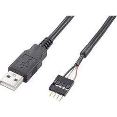 Afbeelding van Akasa USB kabel 2.0 Shrouded header 4 polig, A stekker 0.40 m Zwart Vergulde steekcontacten, UL gecertificeerd EXUSBIE 40