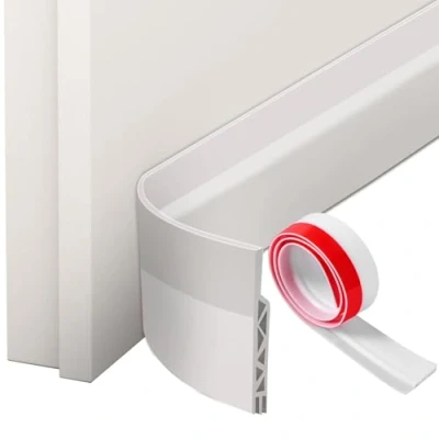 Afbeelding van Oderra Tochtstopper, geluidsisolerende deurstopper, 100 cm, deurafdichting, deurafdichting tegen koude lucht, wit, x 5 1 stuk, Wit., bril