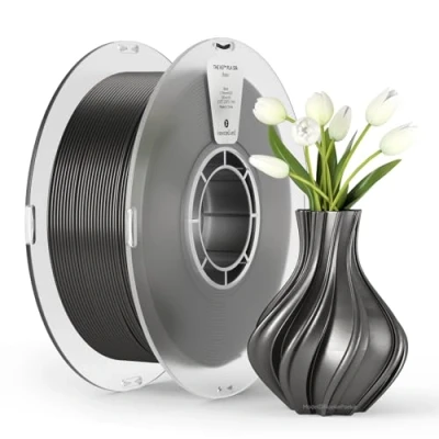 Afbeelding van kexcelled Zijde PLA filament, zijdeglans, zijdeoppervlak, 1,75 mm, +/ 0,03 verbeterde modellen, geschikt voor de meeste FDM printers, spoel van 1 kg, zwart