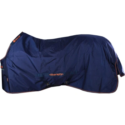Afbeelding van Bucas Deken Therapy Turnout 150gr Donkerblauw oranje 213