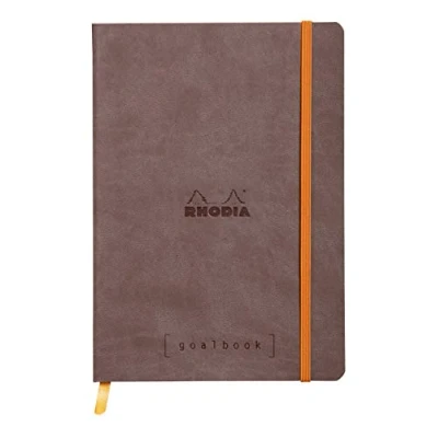 Afbeelding van Rhodia 117701C Rhodiama notitieboek (met zacht deksel in formaat DIN A4+, 220 x 297 mm, 80 vellen, microgeperforeerd, gelinieerd, met elastiek, bladwijzer, elastische binnenvak) dot grid bruin