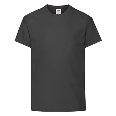 Afbeelding van Fruit of the Loom Kids Iconic T shirt, zwart.