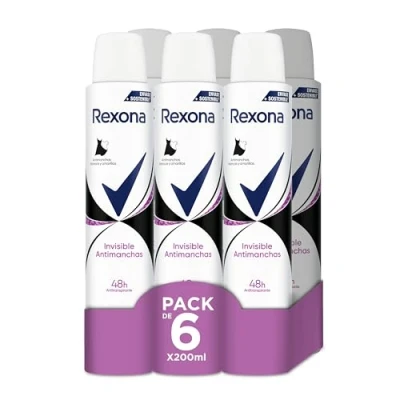 Afbeelding van Rexona Woman Invisible Diamond Deodorant Spray 6 x 200 ml Voordeelverpakking