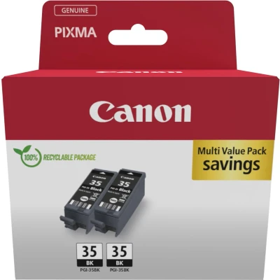 Afbeelding van Canon Inktcartridge PGI 35 BK Twin pack Origineel 2 Zwart 1509B029