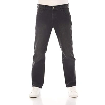 Afbeelding van Wrangler Heren Jeans Broeken Texas Stretch regular/straight Fit Zwart Volwassenen Denim Jeansbroek