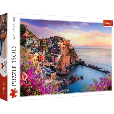 Image de Trefl, Puzzle, Vue de la ville Manarola, 1500 Pièces, Haute qualité, Paysage, Italie, Cinque Terre, Vacances, romantique, pour Adultes et Enfants à partir 12 ans