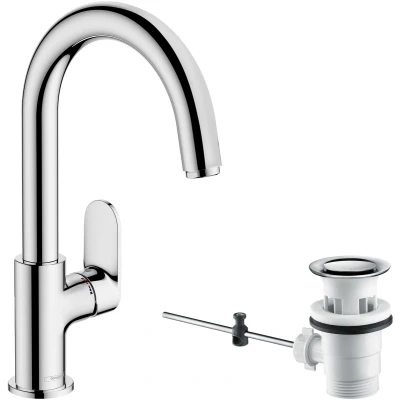 Afbeelding van Hansgrohe Vernis Blend 1 greeps wastafelkraan 210 met draaibare