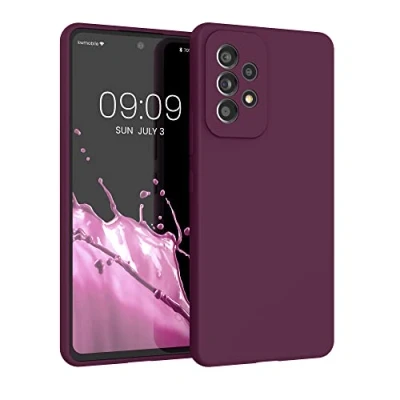 Afbeelding van kwmobile telefoonhoesje geschikt voor Samsung Galaxy A53 5G Hoesje met siliconen coating Smartphone case in bordeaux violet