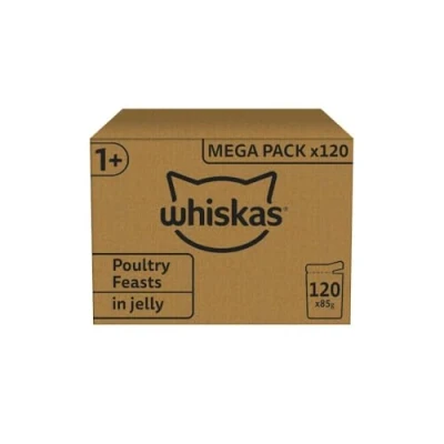 Afbeelding van WHISKAS et Food Pouches, Delicious and Tasty Mixed Selection in Jelly, Geschikt voor Cats Aged 1+, 120 x 85 g