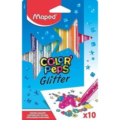 Afbeelding van Maped Color&#039;peps Glitter Viltstift, Etui Van 10 Stuks, Assorti Viltstift