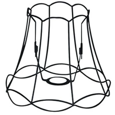 Afbeelding van QAZQA granny frame Retro Lampenkap Ø 250 mm Zwart
