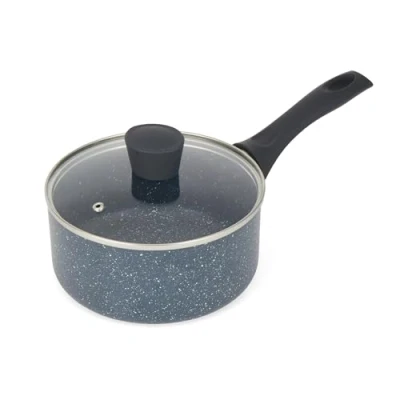 Afbeelding van Russell Hobbs Nightfall Stone RH00845EU steelpan met deksel, 18 cm, inductiepan 2 l, pan antiaanbaklaag, geschikt voor alle warmtebronnen, resterende handgreep, multifunctionele pan, deksel