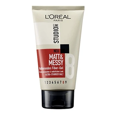 Afbeelding van L&#039;Oréal Paris Studio Line Haargel met mat, ultra sterke grip, wasbaar, mat &amp; messy matte vezelgel, 6 x 150 ml