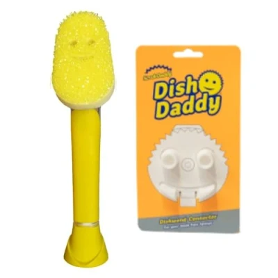Afbeelding van Scrub Daddy Dish afwasborstel en aansluitkop, afwasborstel, zeepdispenser, afwasspons met textuurverandering vloeibare handgreep, inclusief