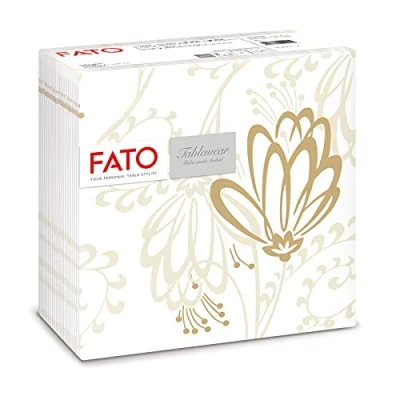 Afbeelding van Fato, Airlaid droge papieren servetten, stofeffect, pak van 50 afmeting 40 x cm, in 4 gevouwen, boulevard motief