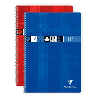 Afbeelding van Clairefontaine 8937C Een praktisch notitieboek met spiraalbinding, A4, 21 x 29,7 cm, 80 pagina&#039;s, grote ruitjes, 90 g en effen wit, 125 g, gelamineerde kaartomslag, willekeurige kleur